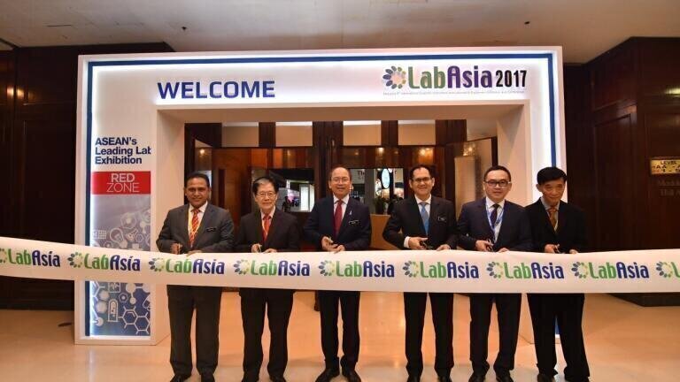 The Ribbon Cutting Ceremony to mark the official opening of LabAsia 2017